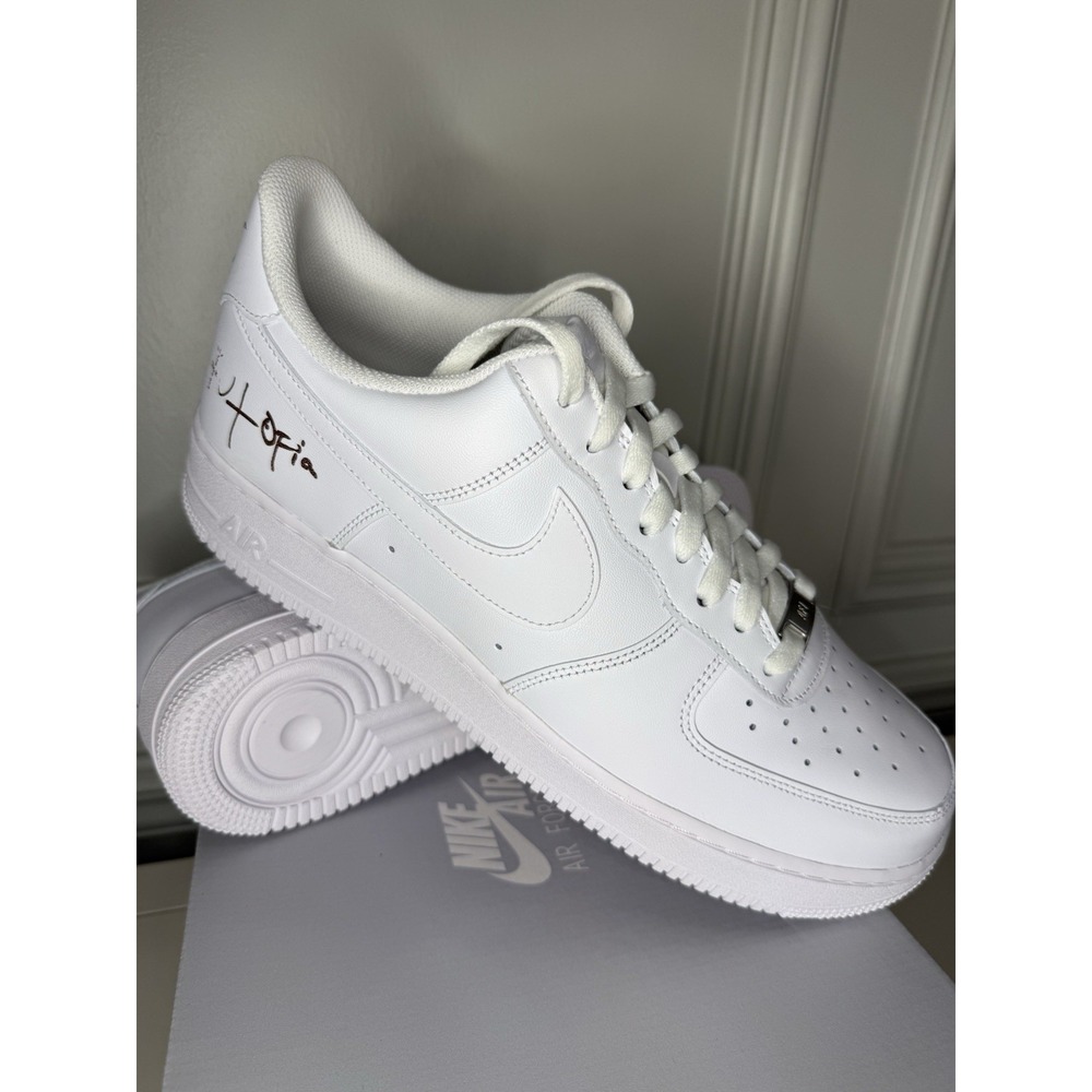 Nike Air Force 1 '07 Low Top White Cactus Jack Utopia Custom Sneaker sz 12